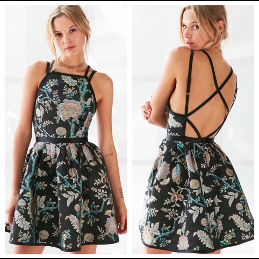 Urban Outfitters Hidden Dragon Jacquard Mini Dress
